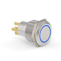 Alcoswitch - TE Connectivity 2-2213772-0 Pushbutton Switches AV22 SPM 0.4VA MOVE RING LED BLUE 24V