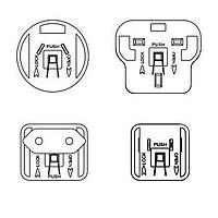 MEAN WELL AC PLUG-MIX2 Interchangeable Plugs US, EU, UK, AU mix For GEM series