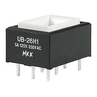 NKK Switches UB26RKW035D Pushbutton Switches RECT DPDT ON-ON AMBR LED PC BODY ONLY 6A