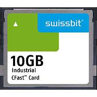 Swissbit SFCA010GH1AO1TO-C-5S-22P-STD Memory Cards Industrial CFast Card, F-86, 10 GB, 3D PSLC Flash, 0C to +70C