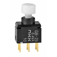 NKK Switches GB25AP-XB Pushbutton Switches DPDT STRIAGHT PC GB SERIES