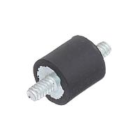 Essentra Components QM1 Round Vibration Mnt,Thrd ML/ML,Blk, 6-32