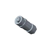 Amphenol LTW M12A-04BFFC-SL7001 Sensor Cables / Actuator Cables M12 Circular Metric Connector, A Code, Metal, 4A, 04 pins, Female Connector, Female Contact, Straight, Screw Thread, Crimp, Field Installable, F4.0 - F8.0mm, IP67 Mated
