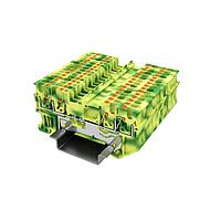 Amphenol Anytek APTS154PEYG00G DIN Rail Terminal Block APT 1.5mm2/2-2 PE YG Ground terminalSingle layer , 2in-2out Yellow-Green