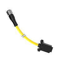 Banner Engineering DELSEF-81D Sensor Cables / Actuator Cables Cordset: Double Ended LS-Custom to M12; 12-pin Straight Female; 8-pin Straight Female; 0.3 m 8x22 Yellow PVC Jacket; PVC Black; Nickel-Plated Brass Coupling Nuts