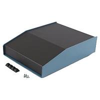 Hammond Manufacturing 1456FH2BKBU Sloped 15 Degree Slope Alum 8.5x2x6.5"Black/Blu