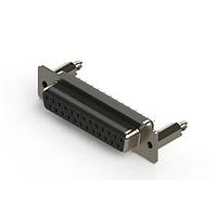 EDAC 628-025-320-546 Standard Card Edge Connectors 628 Series vertical D-Sub plug connector with 25 socket type contacts that have 15 " gold plating. The contacts have .105" (2.67mm) to .160" (4.06mm) long P.C.B tails and the insulator is high temp' rated.The body is low profile metal, the flange is