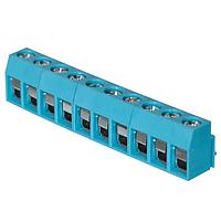 Same Sky (formerly CUI Devices) TB003V-500-P10BE Fixed Terminal Blocks Terminal block, screw type, 5.00 , vertical, 10 poles, CUI Blue, Philip's head screw, PCB mount