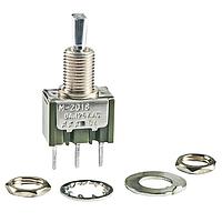 NKK Switches M2018E2S1W03 Toggle Switches (ON)OFF(ON) .256 FLT TGL 1/4"BSHNG PC