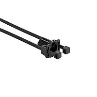 HellermannTyton 156-04238 Cable Ties 3-Piece M5/T5/M6/T6 Stud Mount Ties, 8" L, 50lb Tensile Strength, PA66HS/PA66HIRHS, BK, 500/pkg
