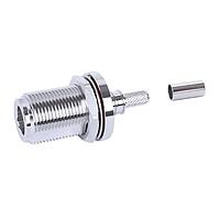 Amphenol Times Microwave Systems EZ-195/200-NF-BH-X RF Connectors / Coaxial Connectors N-female (jack) bulkhead, crimp connector, non-solder pin, no braid trim