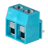 Same Sky (formerly CUI Devices) TB003V-500-P02BE Fixed Terminal Blocks Terminal block, screw type, 5.00 , vertical, 2 poles, CUI Blue, Philip's head screw, PCB mount