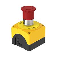 Banner Engineering SSA-EBM-12E Emergency Stop Switches 22 mm Metal E-Stop Button Kit; Kit Includes: 40 mm Actuator on Metal Shaft; Metal Mounting Adapter, 2 NC & 1 NO Contacts; 70 mm x 70 mm x 56 mm Plastic Enclosure, E-Stop Legend
