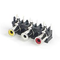 Switchcraft PJRAN3X1U01X RCA Phono Connectors 3 POS R/A PHONO JACK