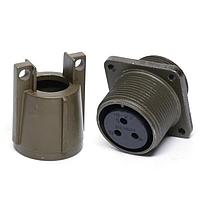Amphenol Industrial MS3100E18-22S Receptacles ER 3C 3#16 SKT RECP WALL