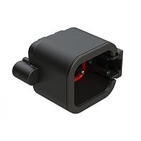 Amphenol SINE Systems ATP04-6P-BM14 Connectors 6 Position, PCB Receptacle, Pin, Board Mount, 180  Straight, Screw Boss, Tin Contact Plated, Potting, Black