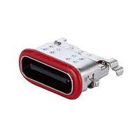 Same Sky (formerly CUI Devices) UJ20-C-H-G-MSMT-P16-TR-67 USB Type C Type C, 2.0, Horizontal, Gold Plated 3u,Mid Surface Mount, Etop, 16 pin, IP67