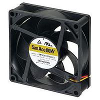 Sanyo Denki 9WPA0812P4G001 Axial Axial Fan, 80x80x25mm, 12VDC, Rib, Splash/Dust Proof, Tach/PWM, IP68