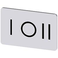 SIEMENS 3SU19000AD810QK0 Labeling Plate, I O II INSCR. LABEL,SILV 17.5X27MM,SYMB:I O II