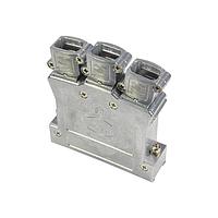 HARTING 61030010119 D-Sub Backshells D-Sub 50pin Inducom Metal Hood, 3 Top Entries, knurled screw 4-40UNC, w/ internal grounding block