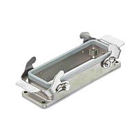 HARTING 19440240301 Housings 24B INOX (Stainless Steel), Double Lever, Bulkhead Mount Housing FPM