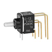 NKK Switches G13JVCF Ultra miniature fully illuminated toggles SPDT ON-OFF-ON R/G