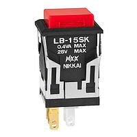 NKK Switches LB15SKG01-C Pushbutton Switches ON-(ON) SQUARE RED CAP