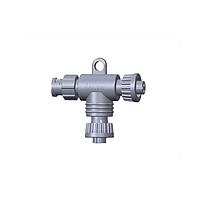 Amphenol LTW AA-020202-FMF-TL001 Standard Circular Connector Ceres, T Adaptor, Plastic, 5A, 02 pins, 2 Points Lock, (End 1) Male Male, (End 2) Female Female, (End 3) Female Female, IP66