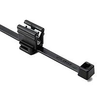 HellermannTyton 156-00565 Serrated, Inside 2-Piece Cable Tie with Edge Clip, 8.0" Long, EC4B, 1 - 3 mm Panel, 45lb, PP/PA66HIRHSUV, Black, 500/pkg