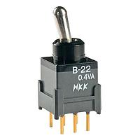 NKK Switches B22JP Process Sealed Subminiature Antistatic Toggles DPDT ON-ON .248 BAT STRAIGHT PC .4VA
