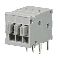 Same Sky (formerly CUI Devices) TBL009-254-03GY-2GY Fixed Terminal Blocks Terminal block, screwless, 2.54, Horizontal, 3, Gray w Gray Button