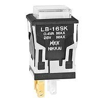 NKK Switches LB16SKG01-6B-JB Pushbutton Switches SPDT ON-ON SQ WHT LED CLEAR/WHITE CAP