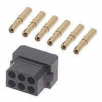 Harwin M80-6130645 Receptacle Housing Cable Conn Kit, 6P Female,Dbl Rw, 22AWG