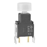 NKK Switches AB11BB-HB Sealed SPST OFF-(ON) STRT W/ BRACKET WHT