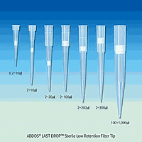 ABDOS AB.P11063 Tip, Low Retention, Filter, Racked Set, Sterile, Graduated, 0.1~10㎕, Extended