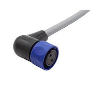 Bulgin PXP4002/005/02S Sensor Cables / Actuator Cables Pre-wired Flex Cable Connector - Right Angle - 5m - 2 Contacts - Socket