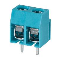 Same Sky (formerly CUI Devices) TB003-500-P02BE Fixed Terminal Blocks Terminal block, screw type, 5.00 , horizontal, 2 poles, CUI Blue, Philip's head screw, PCB mount