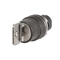 EAO 46-290H.1000.7P8 Keylock Actuator, oe 22.3 mm, oe 29 mm, round, Black, Plastic, Rest (a) - Maintained (a), IP65, IK06