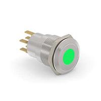 Alcoswitch - TE Connectivity 7-2213765-6 Pushbutton Switches AV19 DPL 0.4VA SPOT LED GREEN 24V