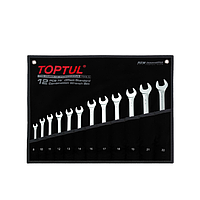 TOPTUL GPAN1201 Standard Combination Wrench Set - POUCH BAG - BLACK (75° 12 PCS ( 8-22mm))