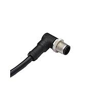 Amphenol LTW MSDP-04BMMM-SR8B02 Sensor Cables / Actuator Cables M12 Circular Metric Connector, D Code, Plastic, 4A, 04 pins, Male Connector, Male Contact, Right Angle, Screw Thread, Overmolded, Length 2000mm, IP68 / IP69K