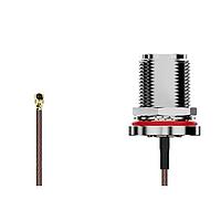 GCT (Global Connector Technology) CABLE 329 RF-150-A RF Cable Assemblies I-Pex MHF2N STR BHJck, R Mt, wO-Ring. 6Ghz. 150mm. Wshr-Nut RG178,Brwn. .