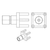 Amphenol SV Microwave M39012/95-0001 RF MIL Spec Connectors SMB Female PCB Thru-Hole Connector