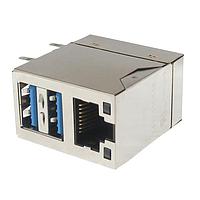 Wurth Elektronik 7497110616 Modular WE-RJ45 Int XFMR THT 1x1 2xUSB3.0 TUp EM
