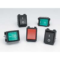 E-Switch R5BBLKWHTFF1 Rocker Switches 15A 250V DPST On-OffNeon Bulb