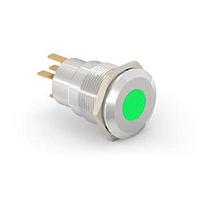 Alcoswitch - TE Connectivity 1-2213765-4 Pushbutton Switches AV19 SPM 0.4VA SPOT LED GREEN 12V