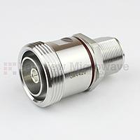 Fairview Microwave  SM4420 Bulkhead 7/16 DIN Female to 4.1/9.5 Mini DIN Female Adapter (6 Ghz,  IP67 Mated)