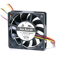 Sanyo Denki 9GA0612M7D01 Axial DC Axial Fan, 60x60x15mm, 12VDC, Low Power, Locked Rotor Sensor