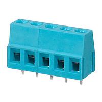 Same Sky (formerly CUI Devices) TB004-508-05BE Fixed Terminal Blocks Terminal block, screw type, 5.08 , horizontal, 5 poles, CUI Blue, slotted screw, PCB mount