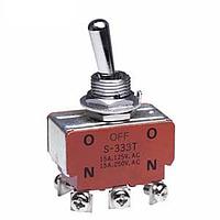 NKK Switches S333T Medium capacity standard size toggles DPDT ON-OFF-ON TOGGL SCREW LUG